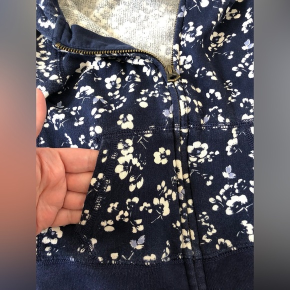 Polo Ralph Lauren Girls 4/4T Navy Blue Floral Print Terry Zip-Up Hoodie - Picture 5 of 8